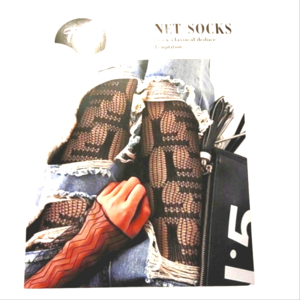 Double Logo Net Tights/Stockings Size OS